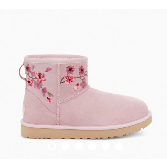 UGG Classic Mini Blossom Boots In Seashell Pink - Picture 10 of 10
